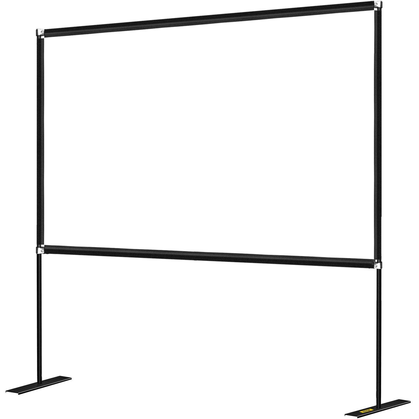 Pantalla de proyector portátil VEVOR con marco negro y soporte resistente.