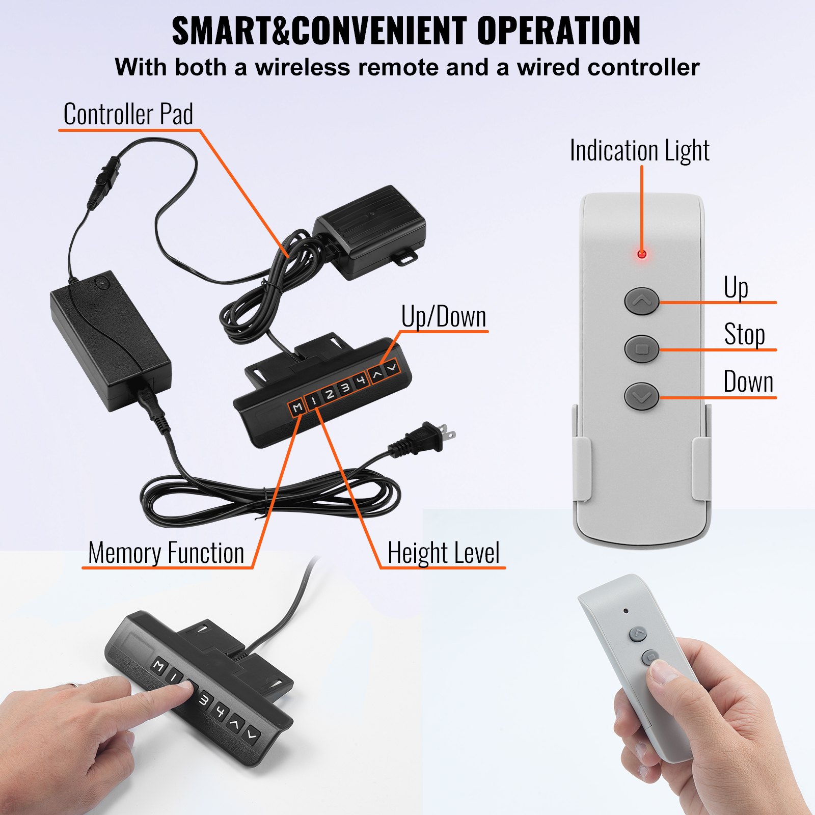 Elevador de TV motorizado VEVOR, longitud de carrera de 35 pulgadas, soporte de TV motorizado apto para elevador de TV de 32 a 65 pulgadas con control remoto, altura ajustable de 22 a 58 pulgadas, capacidad de carga de 154 libras
