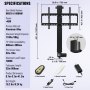 Elevador de TV automatizado VEVOR, recorrido de 31" para pantallas de hasta 60", altura ajustable de 42" a 73", control remoto, soporta 132 lb