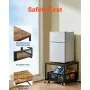 VEVOR - Mini refrigerador con soporte y almacenamiento, mesa de 89 kg con carrito de almacenamiento móvil y ruedas giratorias, soporte para bebidas, organizador para el hogar, dormitorio, marrón claro
