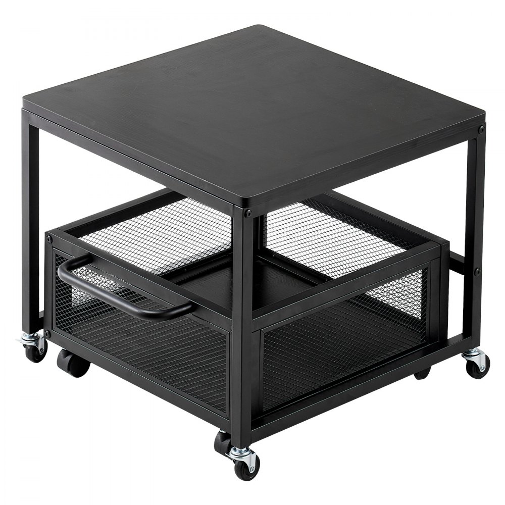 Mini refrigerador con ruedas giratorias y carrito de almacenamiento de 198 libras, color negro