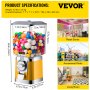 VEVOR Gumball Machine Gumball Coin Bank Vintage PC Máquina expendedora Soporte Amarillo