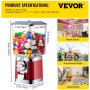 VEVOR Gumball Machine Gumball Coin Bank Vintage PC Máquina expendedora Soporte Rojo