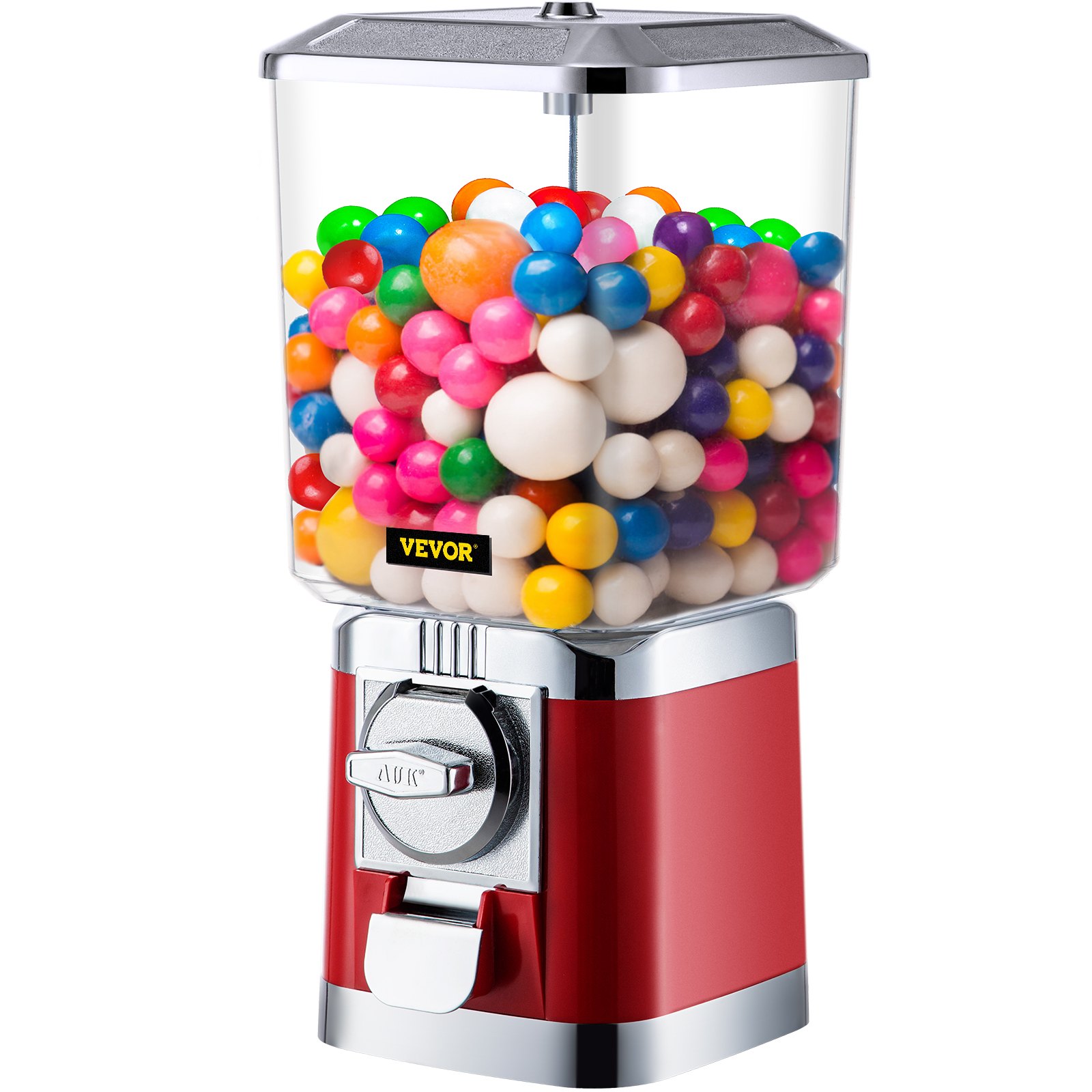 VEVOR Gumball Machine Gumball Coin Bank Vintage PC Máquina expendedora Soporte Rojo
