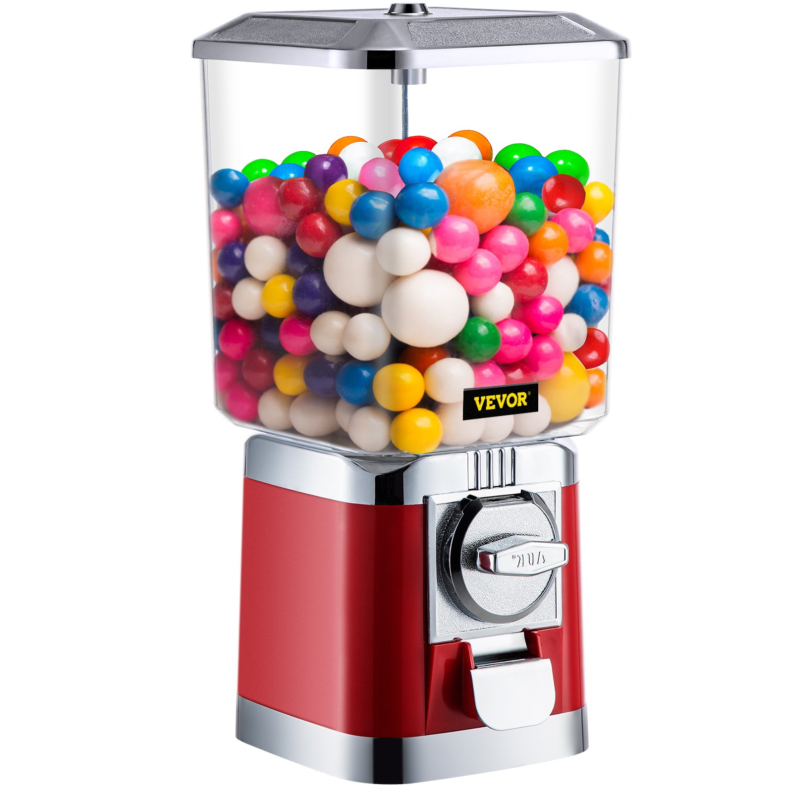 VEVOR Gumball Machine Gumball Coin Bank Vintage PC Máquina expendedora Soporte Rojo