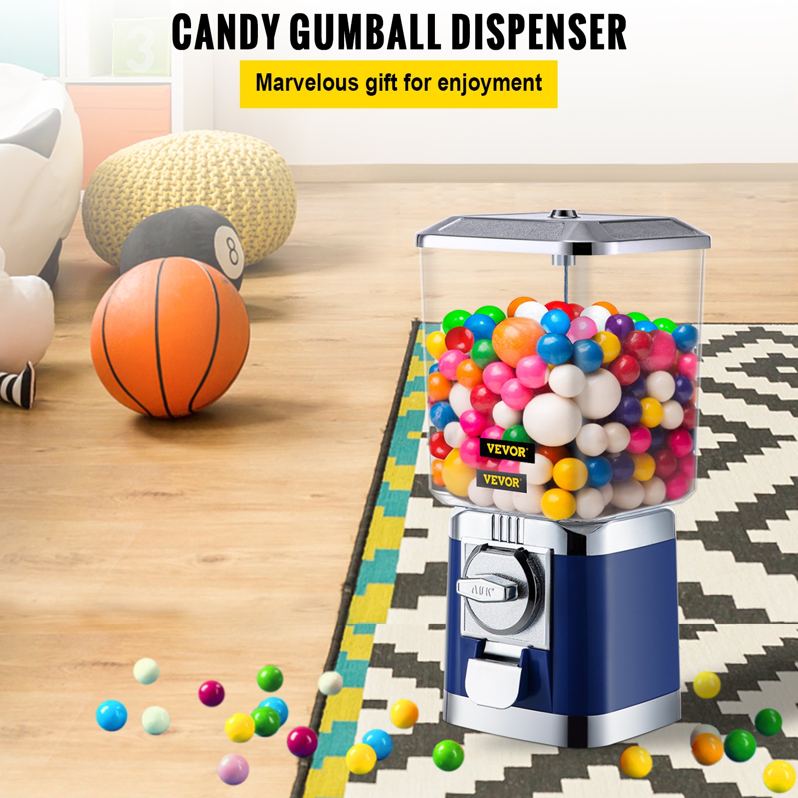 Máquina expendedora VEVOR, banco de chicles clásico, gran capacidad de carga, máquina de chicles de caramelo, mini máquinas expendedoras, máquina dispensadora de chicles para niños, perfecta para cumpleaños, Navidad y fiestas infantiles