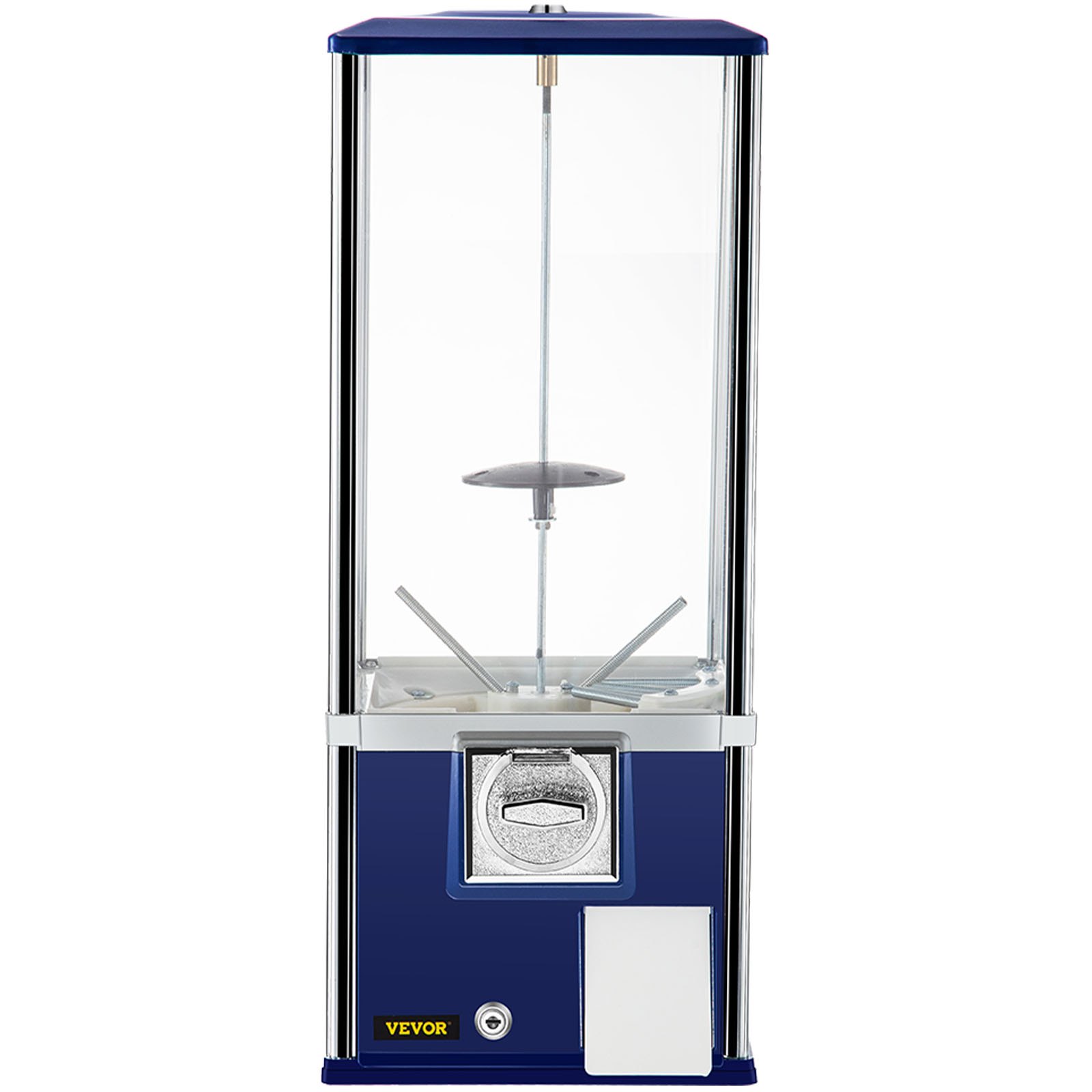 Máquina expendedora VEVOR, máquina expendedora de caramelos de 25,2" de altura, banco de chicles de gran capacidad de carga, máquina expendedora de caramelos para dispositivos de 1,8"-2,2", perfecto para tiendas de juegos y tiendas minoristas estilo vintage azul