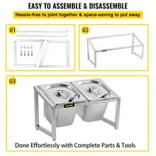 VEVOR Especiero extensible, 13.8"-23.6" ajustable, estante organizador de acero inoxidable con 2 1/6 sartenes y 2 cucharones, soporte inclinado para encimera para ingredientes de salsa, frutas, para uso en cocina y despensa