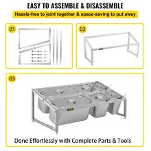 VEVOR Especiero extensible, 13.8"-23.6" ajustable, estante organizador de acero inoxidable de 2 niveles con 2 1/9 sartenes 2 1/6 sartenes 2 1/3 sartenes 6 cucharones, soporte inclinado para encimera para ingredientes de salsa frutas