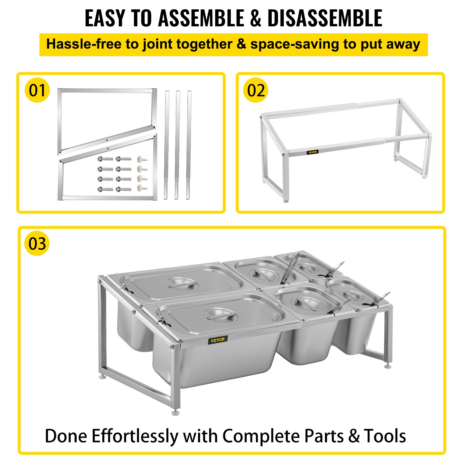 VEVOR Especiero extensible, 13.8"-23.6" ajustable, estante organizador de acero inoxidable de 2 niveles con 2 1/9 sartenes 2 1/6 sartenes 2 1/3 sartenes 6 cucharones, soporte inclinado para encimera para ingredientes de salsa frutas