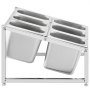 Estante para especias expandible VEVOR de acero inoxidable con seis compartimentos en disposición angular.