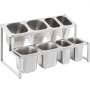 Estante para especias expandible VEVOR con múltiples compartimentos de acero inoxidable.