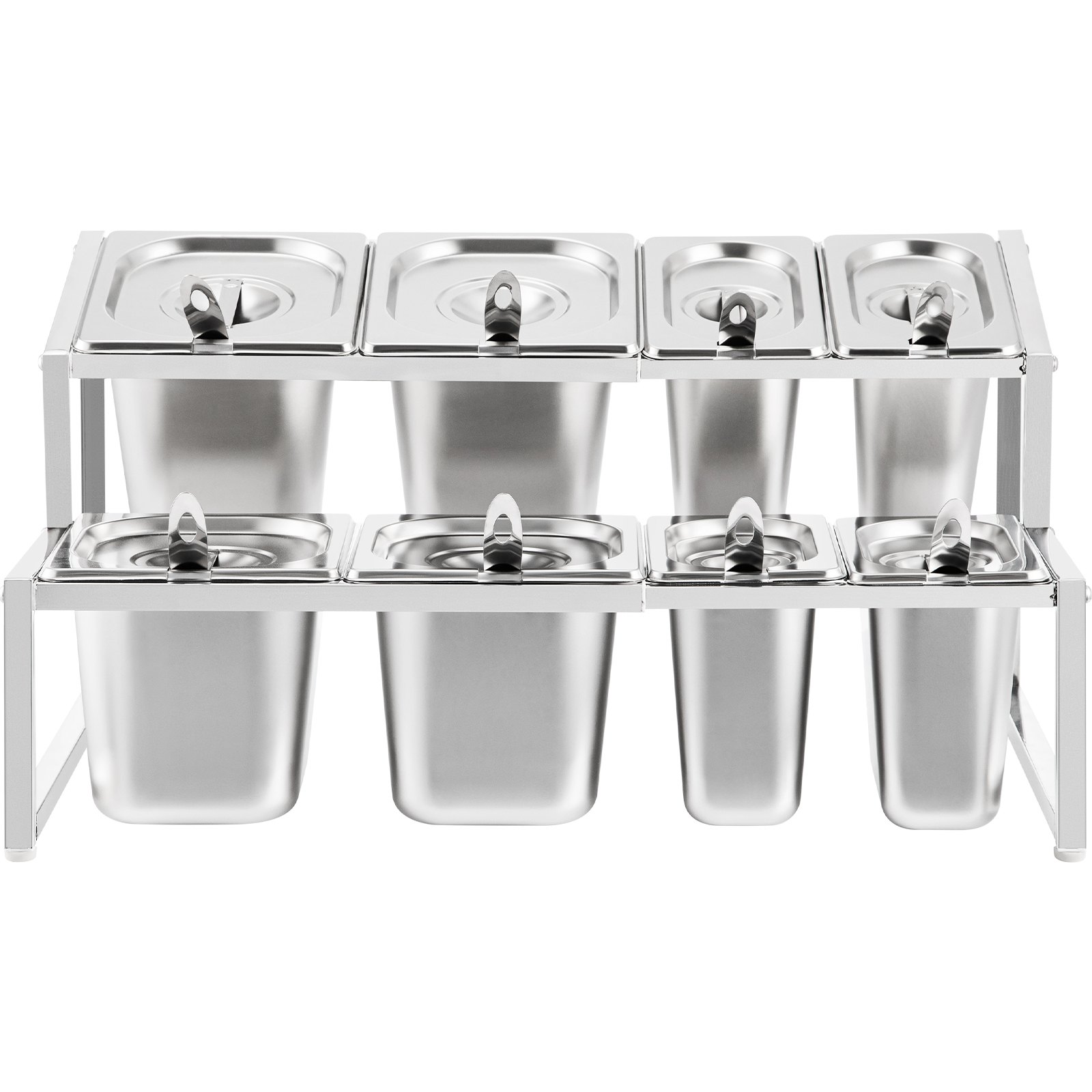 Estante para especias expandible de acero inoxidable con contenedores individuales de VEVOR.