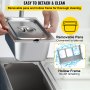 Estante organizador de especias VEVOR de una fila, de acero inoxidable, con tres sartenes de 1/3 y tres cucharones, soporte inclinado para condimentos, salsas, mermeladas, frutas e ingredientes, para usar en la despensa de la cocina.
