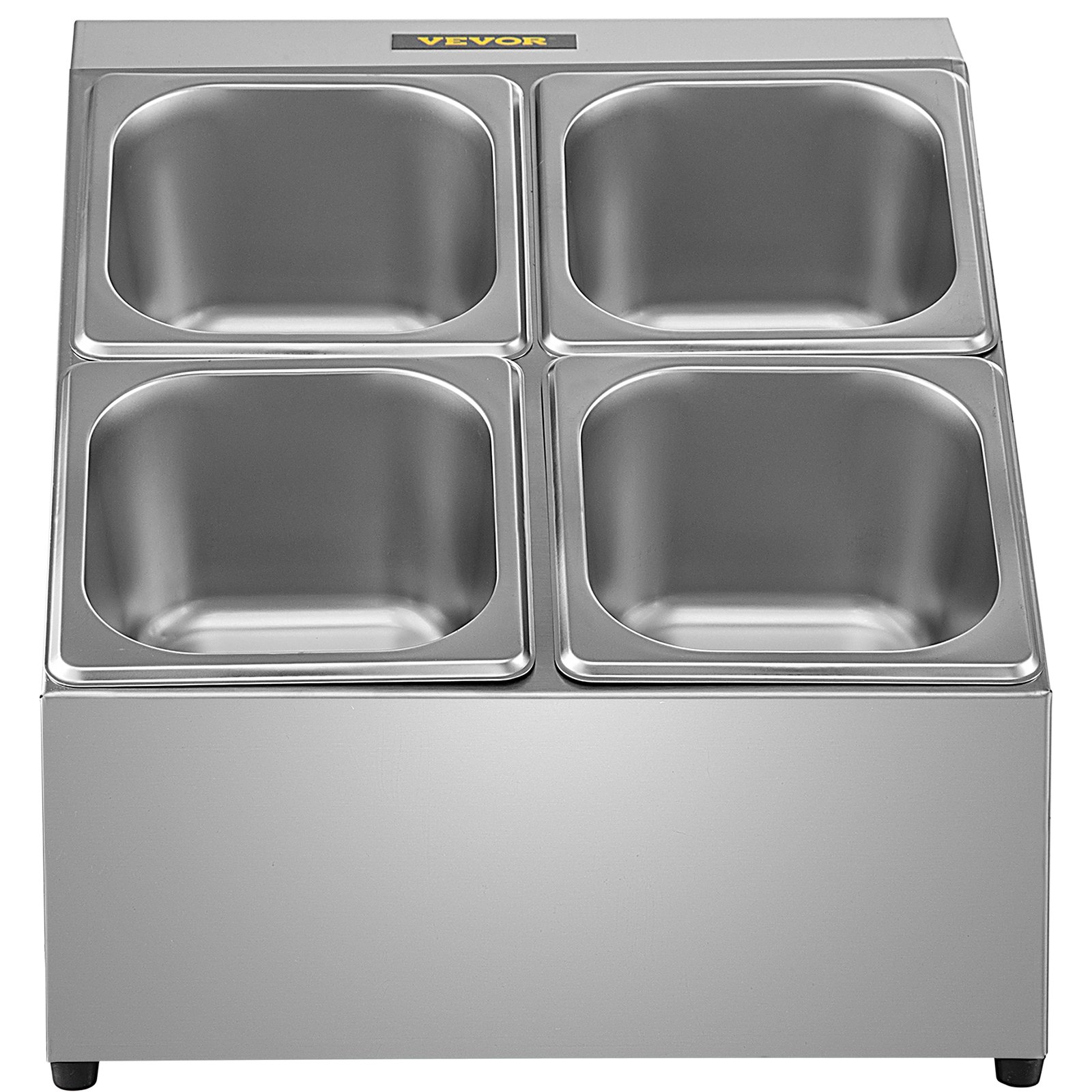 Estante especiero VEVOR con cuatro compartimentos de acero inoxidable.