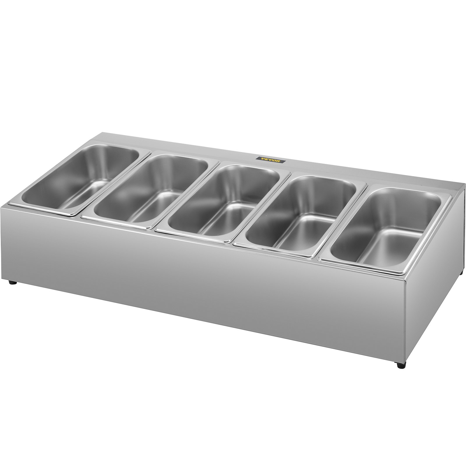 Estante para especias de encimera de acero inoxidable con cinco compartimentos de VEVOR.