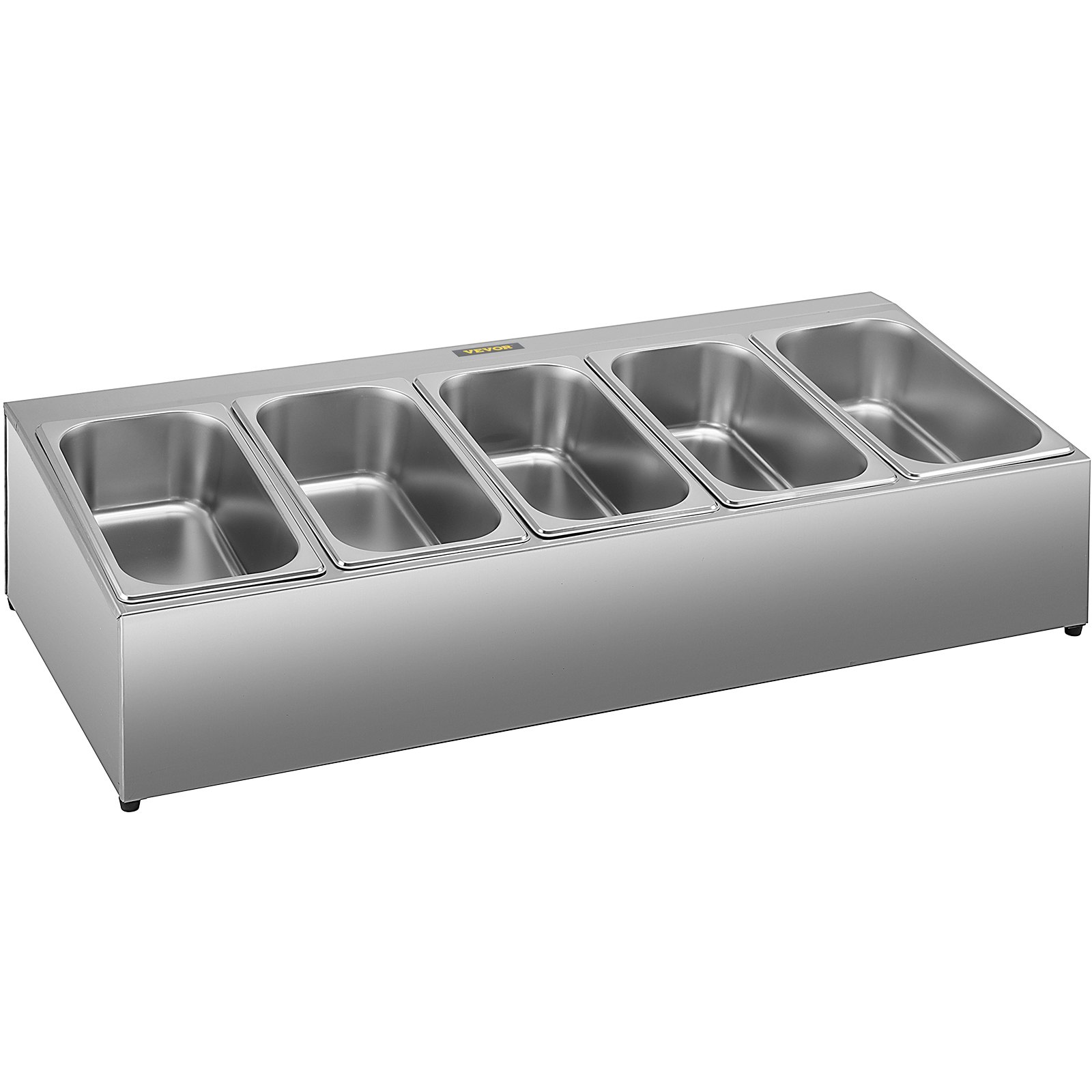 Especiero VEVOR con cinco compartimentos de acero inoxidable para la organización de la cocina.