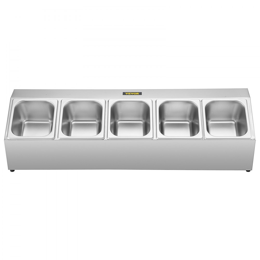 Estante especiero VEVOR con cinco compartimentos de acero inoxidable.
