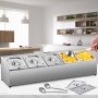 Estante para especias VEVOR en una cocina moderna, con compartimentos de acero inoxidable.