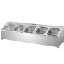 Estante para especias VEVOR con múltiples compartimentos de acero inoxidable.