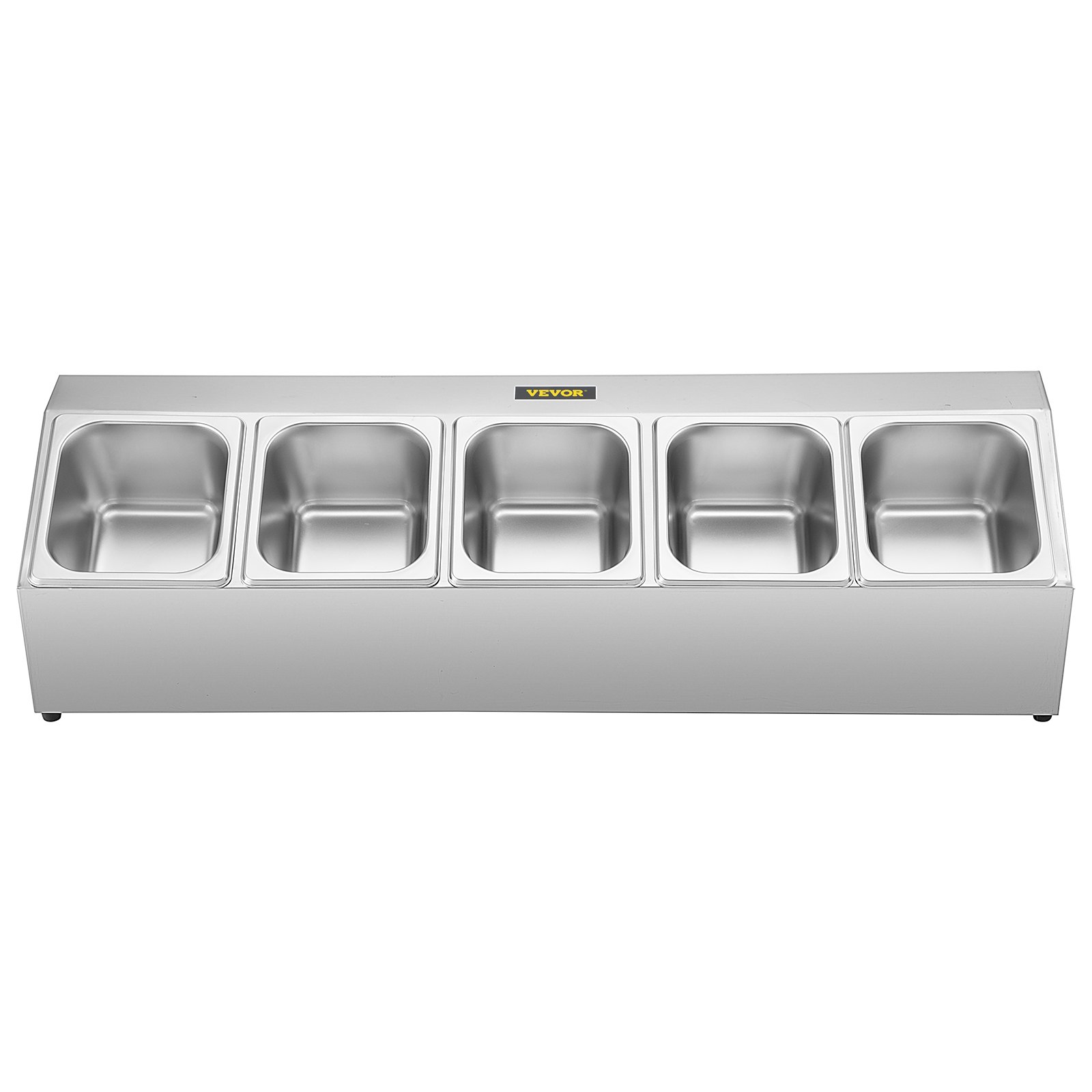 Estante especiero VEVOR con cinco compartimentos de acero inoxidable.