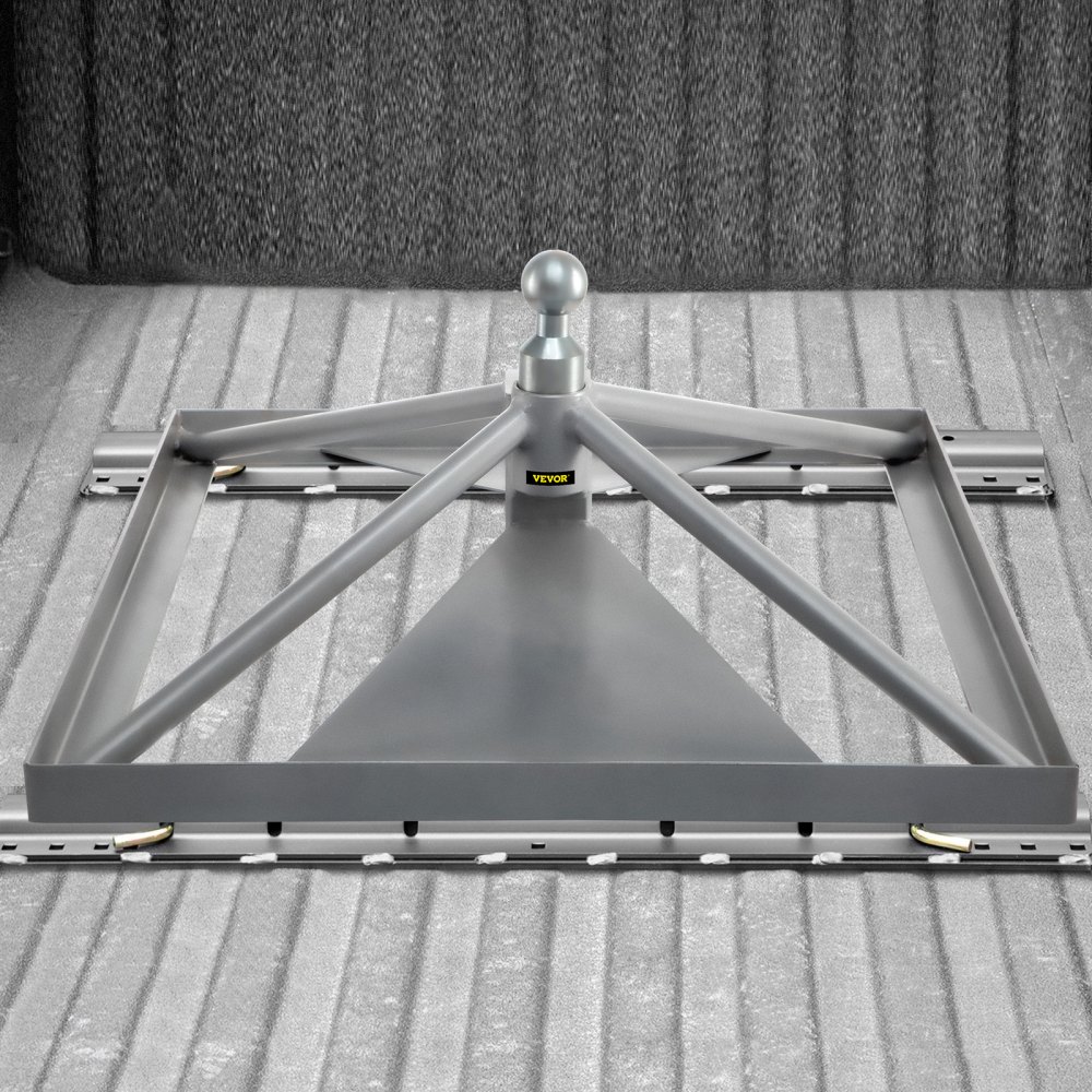 Enganche de quinta rueda VEVOR, soporte de cuello de cisne, adaptador de enganche de remolque, base de aluminio de 12.6" de alto, 22046 lbs GTWR, peso de lengüeta de 4409 lbs, se adapta a la mayoría de los camiones con bolas de enganche de cuello de cisne