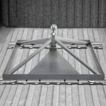 Enganche de quinta rueda VEVOR, soporte de cuello de cisne, adaptador de enganche de remolque, base de aluminio de 12.6" de alto, 22046 lbs GTWR, peso de lengüeta de 4409 lbs, se adapta a la mayoría de los camiones con bolas de enganche de cuello de cisne
