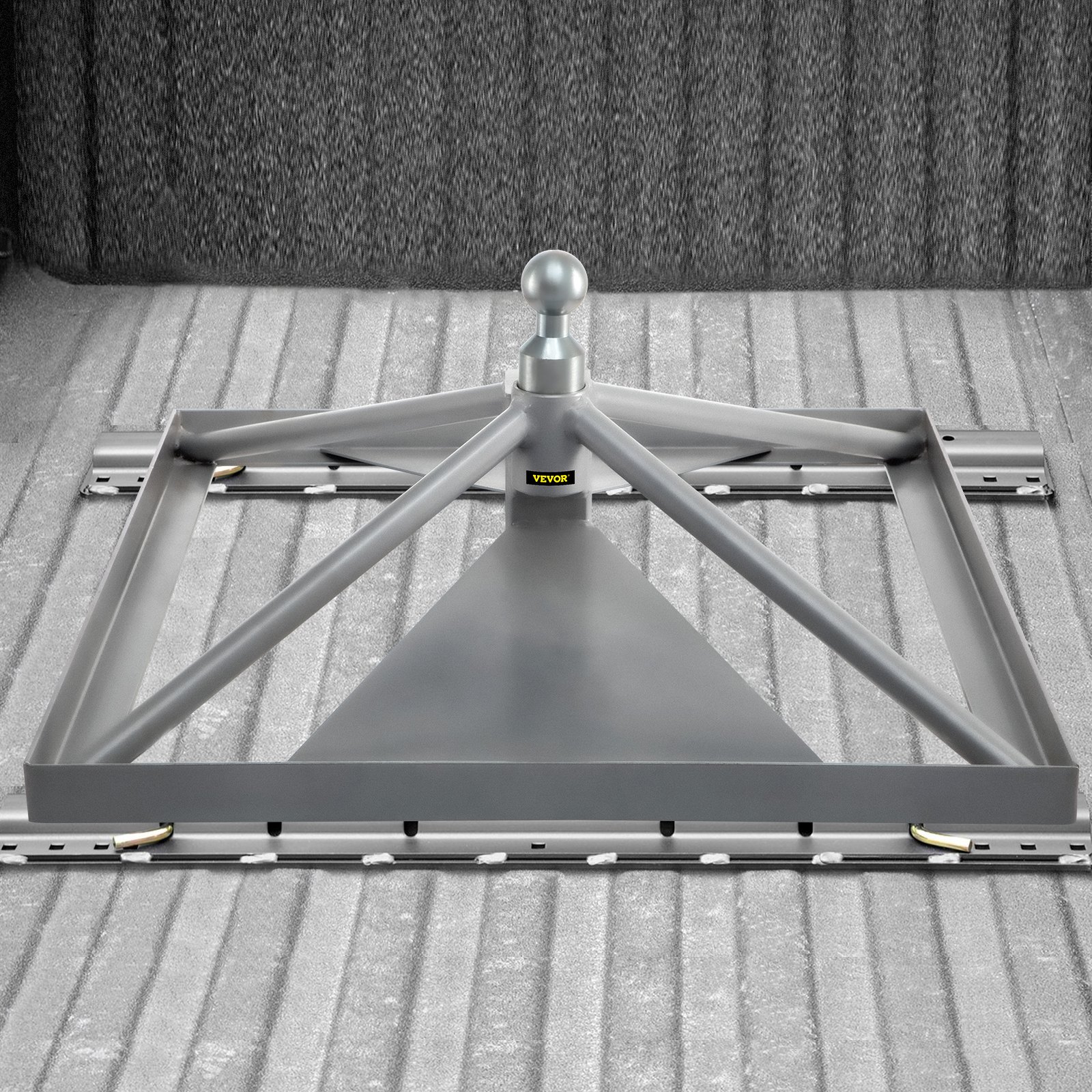 Enganche de quinta rueda VEVOR, soporte de cuello de cisne, adaptador de enganche de remolque, base de aluminio de 12.6" de alto, 22046 lbs GTWR, peso de lengüeta de 4409 lbs, se adapta a la mayoría de los camiones con bolas de enganche de cuello de cisne