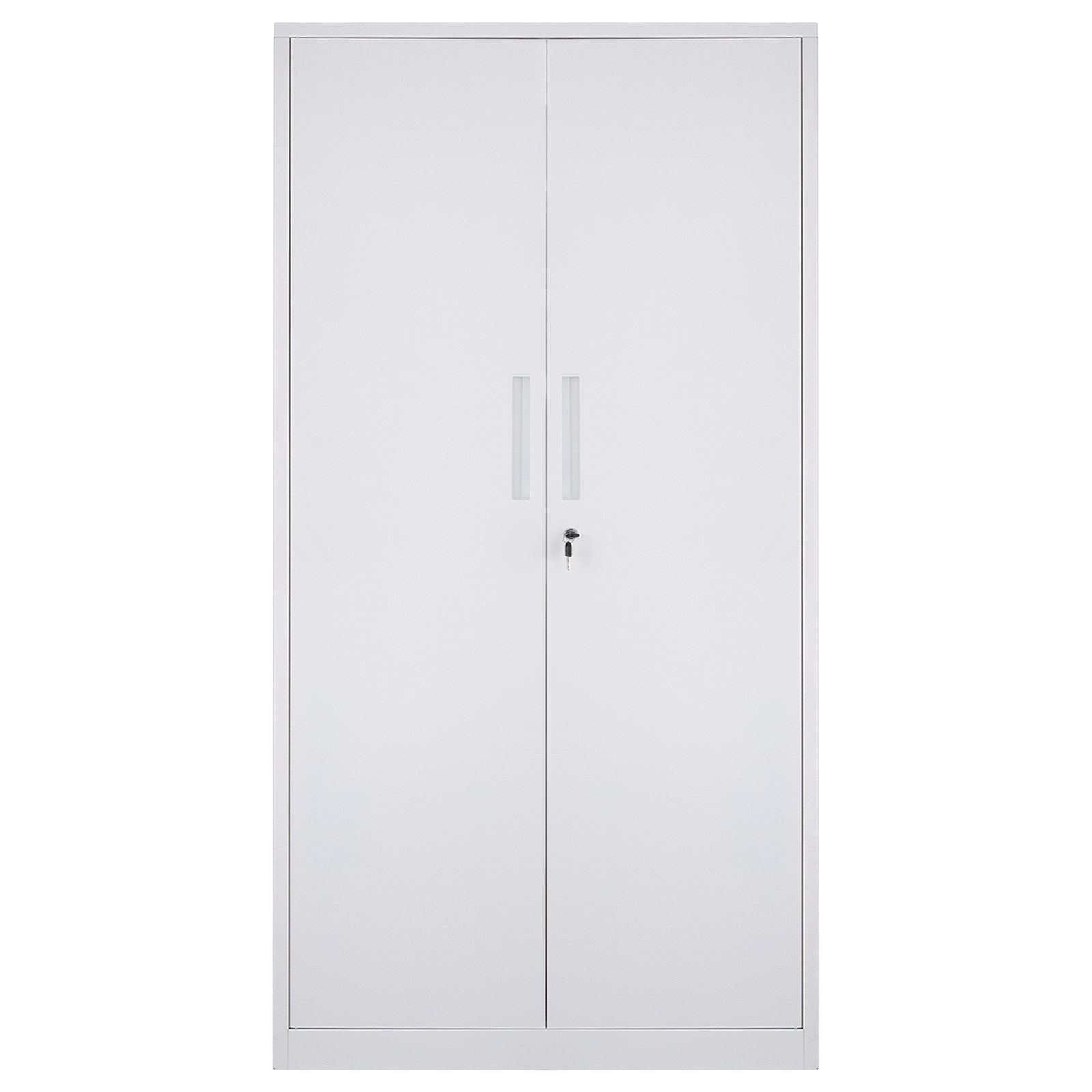 VEVOR Gabinete de almacenamiento de metal, gabinete de almacenamiento con cerradura de acero con 2 puertas magnéticas y 4 estantes ajustables, gabinete de metal de 71 pulgadas, capacidad de 200 libras por estante con 3 llaves, para oficina, hogar, garaje, negro