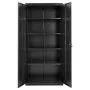 VEVOR Armario Metálico de Almacenamiento 80 x 40 x 175 cm, Armario Multifuncional con Cerradura Puertas Magnéticas 2 Llaves 4 Estantes Ajustables, Mueble Organizador para Oficina Taller Almacén, Negro