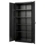 VEVOR Armario Metálico de Almacenamiento 80 x 40 x 175 cm, Armario Multifuncional con Cerradura Puertas Magnéticas 2 Llaves 4 Estantes Ajustables, Mueble Organizador para Oficina Taller Almacén, Negro