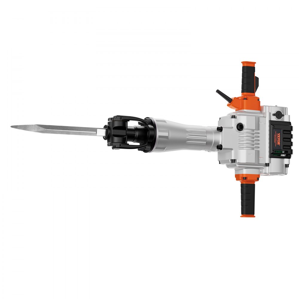Martillo demoledor VEVOR, martillo demoledor eléctrico de alta resistencia de 2100 W, martillo demoledor industrial de 1650 BPM para hormigón, incluye 1 cincel de punta, 1 cincel plano, guantes y gafas protectoras.