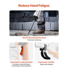 VEVOR Martillo de demolición, martillo de hormigón de 3500 W, cincel de 2 piezas con guantes y mango frontal giratorio de 360 ​​°C para zanjas, martillo eléctrico de alta resistencia de 1900 BPM, negro
