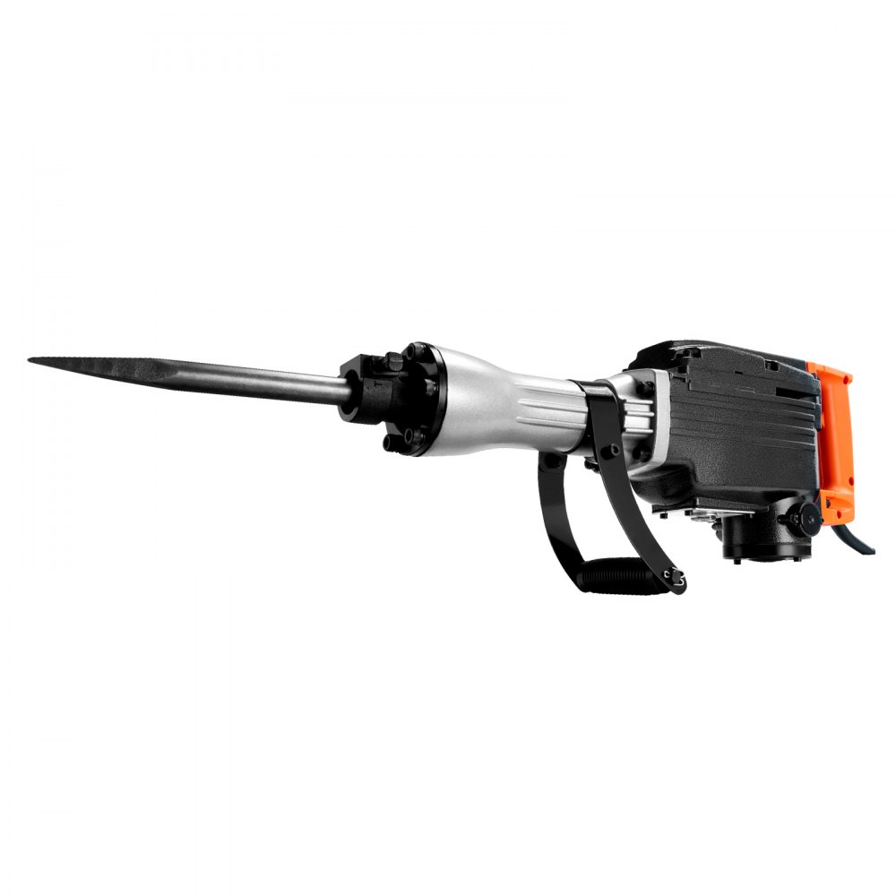 Martillo demoledor VEVOR, 1350 BPM, rompedor de hormigón, 6 cinceles y brocas para cincelar, con estuche, martillo eléctrico de 2200 W para trabajos pesados, negro