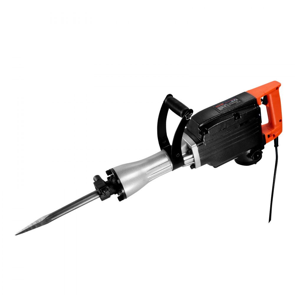 Martillo demoledor VEVOR, 1350 BPM, rompedor de hormigón, 6 cinceles y brocas para cincelar, con estuche, martillo eléctrico de 2200 W para trabajos pesados, negro