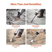 VEVOR Demolition Jack Hammer Concrete Breaker 2200W Martillo eléctrico 4 Brocas de cincel