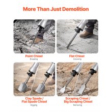 VEVOR Demolition Jack Hammer Concrete Breaker 2200W Martillo eléctrico 6 Brocas de cincel