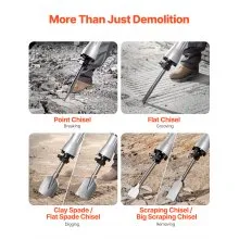 VEVOR Demolition Jack Hammer Concrete Breaker 2200W Martillo eléctrico 6 Brocas de cincel
