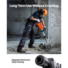 VEVOR Demolition Jack Hammer Concrete Breaker 2200W Martillo eléctrico 6 Brocas de cincel