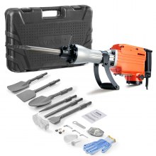 VEVOR Demolition Jack Hammer Concrete Breaker 2200W Martillo eléctrico 6 Brocas de cincel