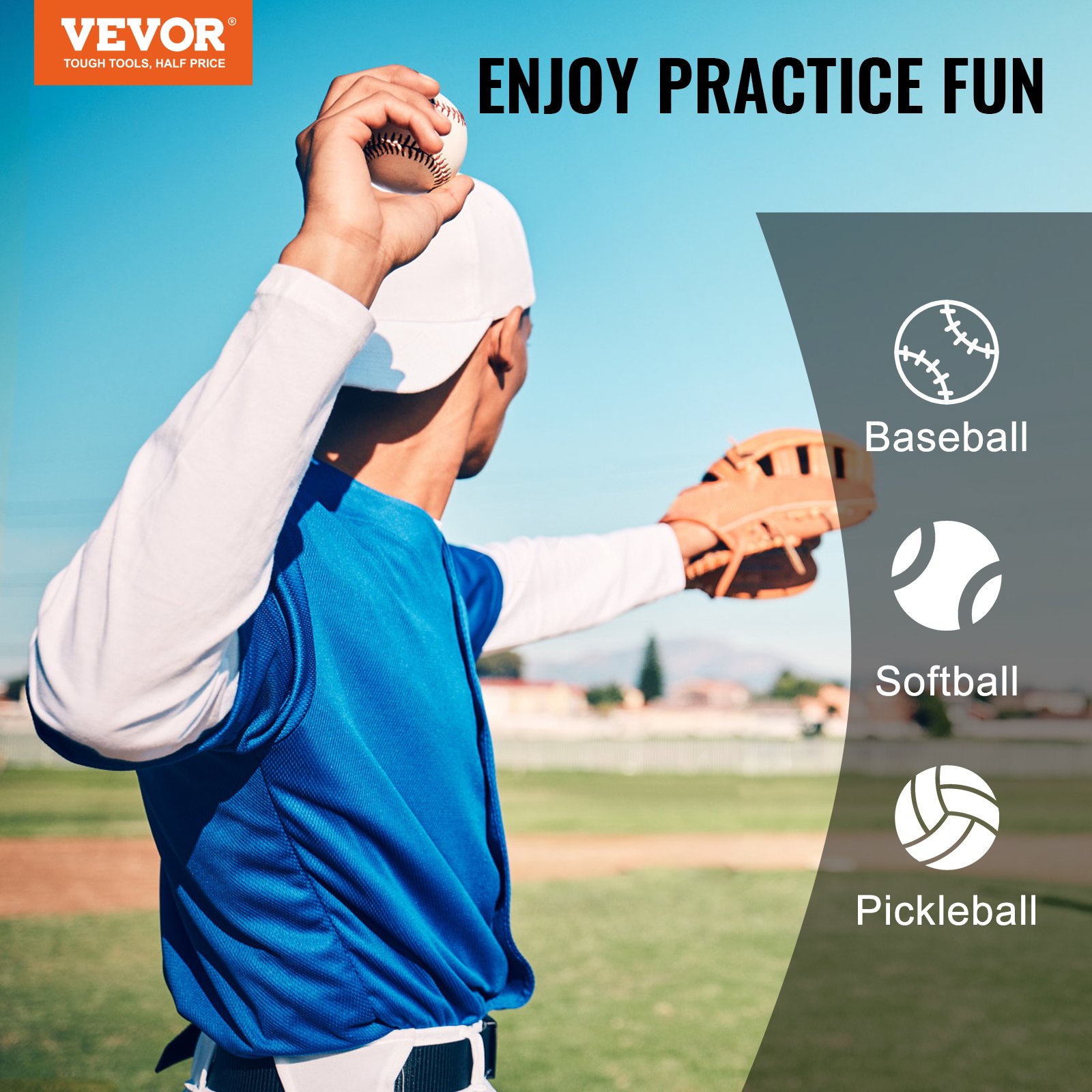 VEVOR Red de béisbol de 9 hoyos, equipo de entrenamiento de béisbol de softbol de 28 x 27 pulgadas para práctica de lanzamiento, ayuda de entrenamiento ajustable en altura resistente con zona de ataque y 4 estacas de tierra, para jóvenes y adultos