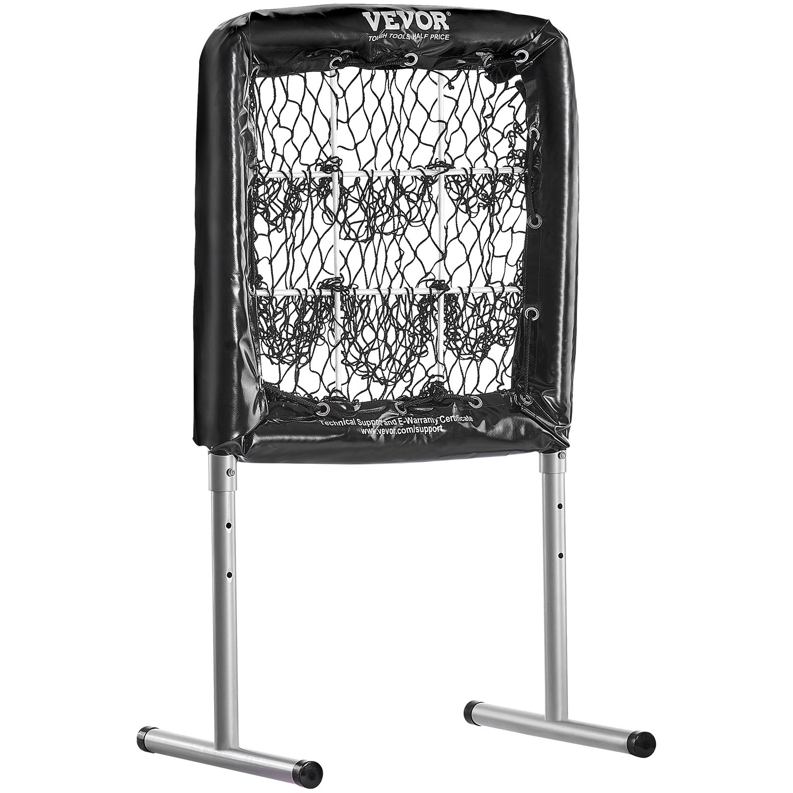 VEVOR Red de béisbol de 9 hoyos, equipo de entrenamiento de béisbol de softbol de 28 x 27 pulgadas para práctica de lanzamiento, ayuda de entrenamiento ajustable en altura resistente con zona de ataque y 4 estacas de tierra, para jóvenes y adultos