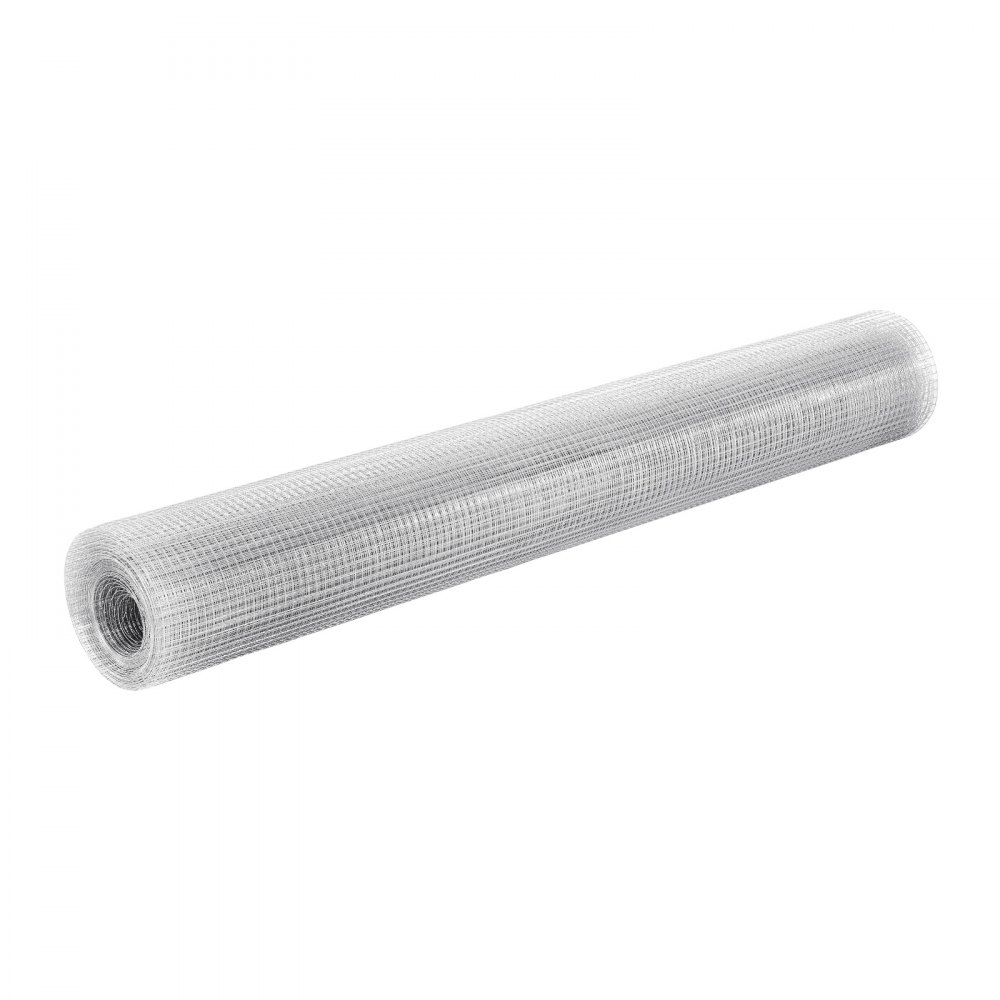 VEVOR Malla Metálica 1,5 m x 15,2 m, Malla de Alambre Fina de 12,7 mm x 12,7 mm, Rollo de Rejilla Metálica de Acero Galvanizado para Gallinero Conejero Jardín de Plantas, Previene Ratones Roedores