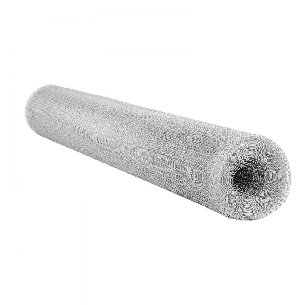 VEVOR Malla Metálica 1,5 m x 15,2 m, Malla de Alambre Fina de 12,7 mm x 12,7 mm, Rollo de Rejilla Metálica de Acero Galvanizado para Gallinero Conejero Jardín de Plantas, Previene Ratones Roedores