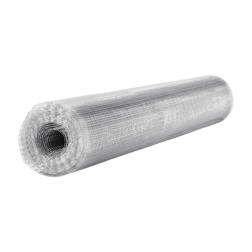 VEVOR Malla Metálica 1,5 m x 15,2 m, Malla de Alambre Fina de 12,7 mm x 12,7 mm, Rollo de Rejilla Metálica de Acero Galvanizado para Gallinero Conejero Jardín de Plantas, Previene Ratones Roedores