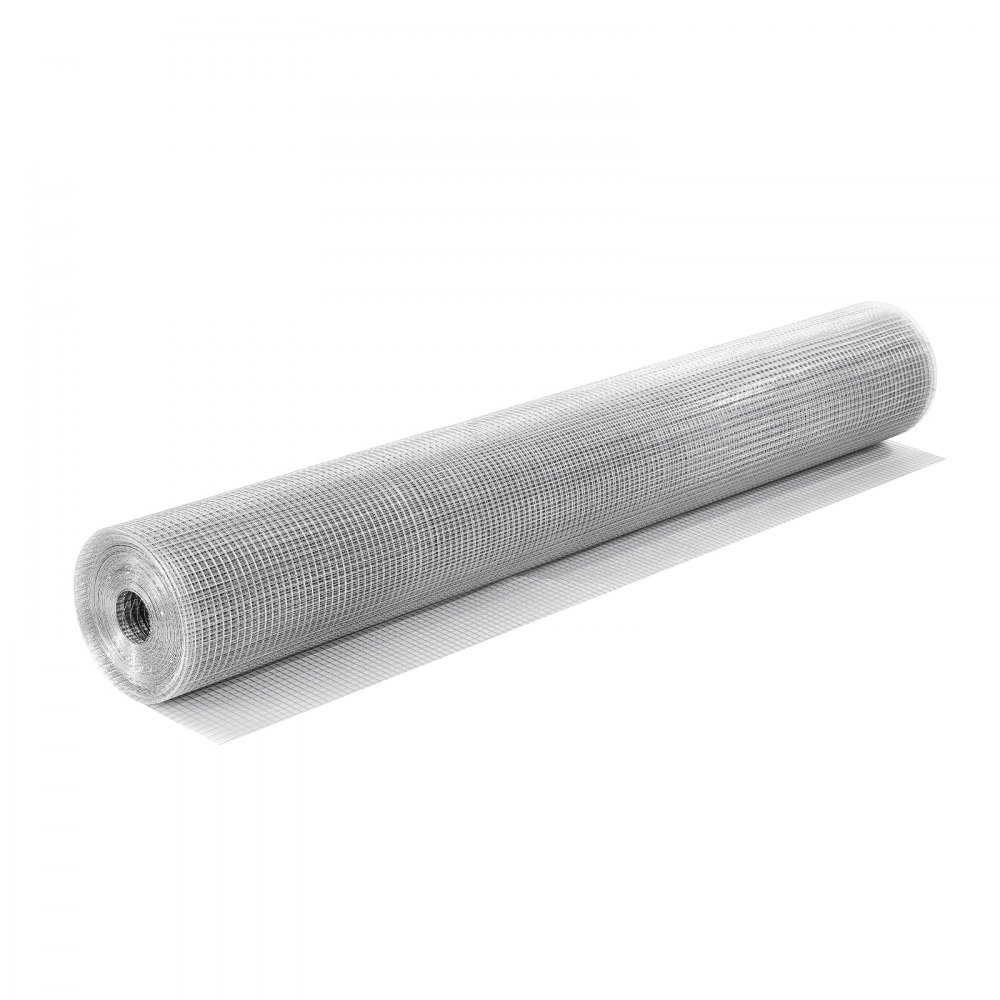 VEVOR Malla Metálica 1,8 m x 30,4 m, Malla Fina Cuadrada de 12,7 mm x 12,7 mm, Rollo de Alambre de Acero Galvanizado para Cercar Jardín Gallinero, Valla de Red para Prevenir Ratones Ardillas Conejos