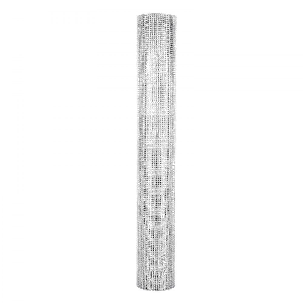 VEVOR Malla Metálica 1,8 m x 30,4 m, Malla Fina Cuadrada de 12,7 mm x 12,7 mm, Rollo de Alambre de Acero Galvanizado para Cercar Jardín Gallinero, Valla de Red para Prevenir Ratones Ardillas Conejos