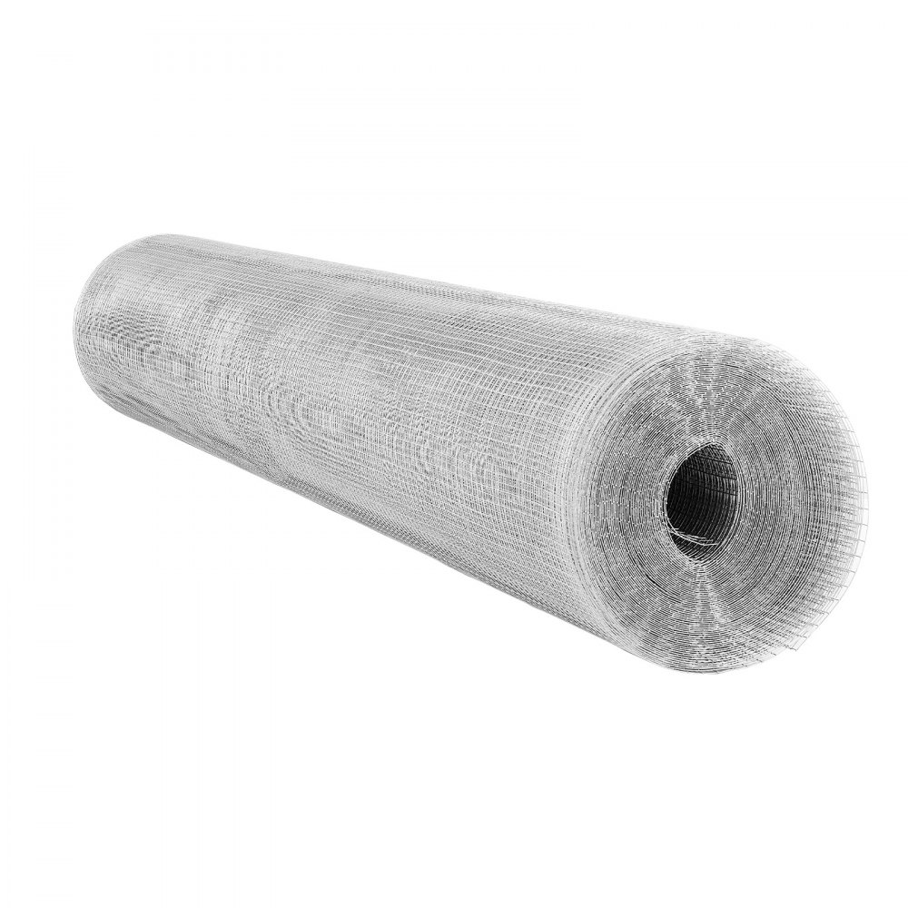VEVOR Malla Metálica 1,8 m x 30,4 m, Malla Fina Cuadrada de 12,7 mm x 12,7 mm, Rollo de Alambre de Acero Galvanizado para Cercar Jardín Gallinero, Valla de Red para Prevenir Ratones Ardillas Conejos