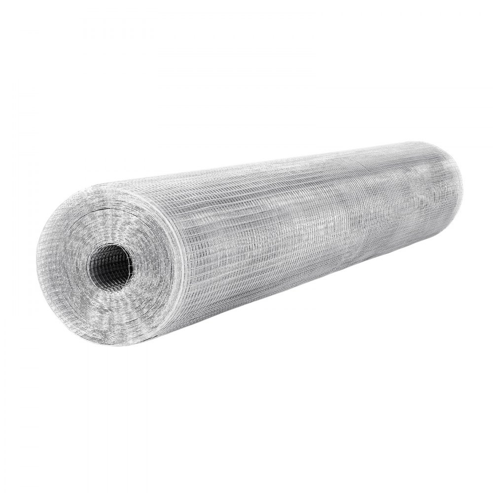 VEVOR Malla Metálica 1,8 m x 30,4 m, Malla Fina Cuadrada de 12,7 mm x 12,7 mm, Rollo de Alambre de Acero Galvanizado para Cercar Jardín Gallinero, Valla de Red para Prevenir Ratones Ardillas Conejos