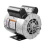 Motor compresor de aire VEVOR en color negro y plateado con etiqueta de advertencia y especificaciones técnicas.